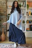 Bowie Asymmetric Turtle Neck Ribby Knit Ice